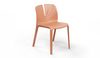 Emi Stackable Office Seating in coral on a white background, featuring a PP and 25% fibreglass moulded frame; a modern, durable, and space-efficient stackable office chair designed for ergonomic workplace, training room, and collaborative seating.