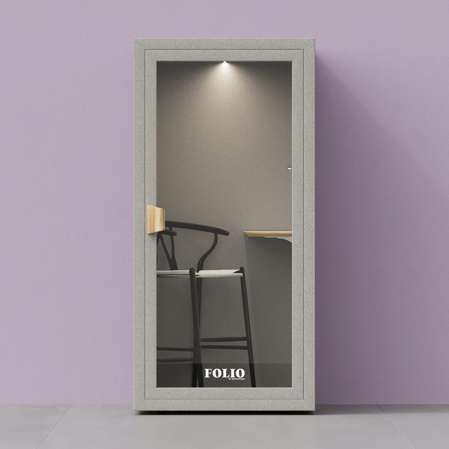 Office Phone Booth Folio - Stand UpFolio Pebble Grey / Furniture Set 2