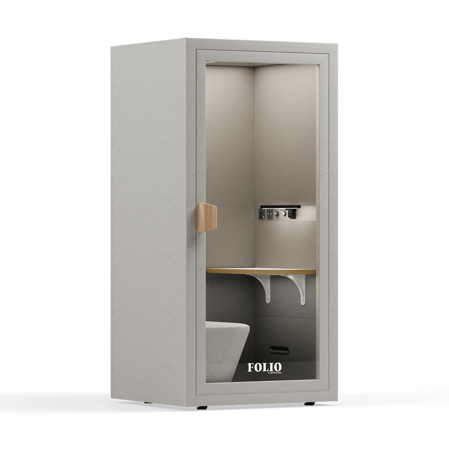 Office Phone Booth FolioFolio Pebble Grey