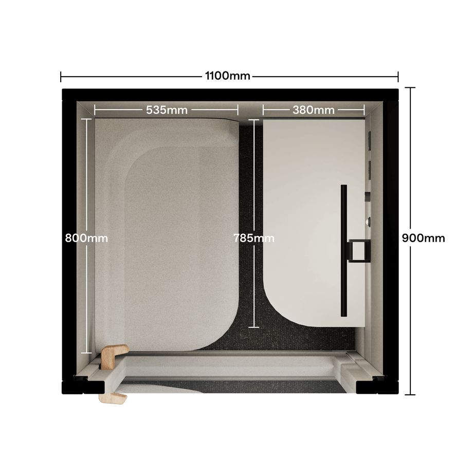 Office Phone Booth FolioFolio Pebble Grey