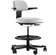 Ergonomic white office chair with footrest for 1-2 person phone booths – designed for long hours of productivity