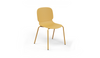 Aarhus Bistro Chair by Quell Design – a modern Scandinavian-style chair in warm ginger orange with a smooth moulded polypropylene seat and curved ergonomic backrest. Supported by slender black powder-coated steel legs, this minimalist and durable chair is perfect for collaborative office spaces, cafés, and contemporary dining areas, offering both comfort and timeless design.