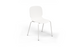 Aarhus Bistro Chair by Quell Design – a modern Scandinavian-style chair in white with a smooth moulded polypropylene seat and curved ergonomic backrest. Supported by slender black powder-coated steel legs, this minimalist and durable chair is perfect for collaborative office spaces, cafés, and contemporary dining areas, offering both comfort and timeless design.