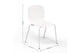 A white chair with dimensions indicated on a white background. The dimensions are width 560mm, depth 510mm, and height 820mm.
