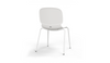 Aarhus Bistro Chair by Quell Design – a modern Scandinavian-style chair in white with a smooth moulded polypropylene seat and curved ergonomic backrest. Supported by slender black powder-coated steel legs, this minimalist and durable chair is perfect for collaborative office spaces, cafés, and contemporary dining areas, offering both comfort and timeless design.
