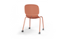 Aarhus Wheelie Chair by Quell Design — contemporary office chair with moulded polypropylene shell in a coral finish, mounted on a set of smooth-glide swivel castors and a black powder-coated steel base. Ideal for dynamic work environments, home offices or collaborative spaces offering mobility, ergonomic comfort and Scandinavian minimalist style.