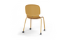 Aarhus Wheelie Chair by Quell Design — contemporary office chair with moulded polypropylene shell in a ginger finish, mounted on a set of smooth-glide swivel castors and a black powder-coated steel base. Ideal for dynamic work environments, home offices or collaborative spaces offering mobility, ergonomic comfort and Scandinavian minimalist style.