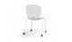 Aarhus Wheelie Chair by Quell Design — contemporary office chair with moulded polypropylene shell in a white finish, mounted on a set of smooth-glide swivel castors and a black powder-coated steel base. Ideal for dynamic work environments, home offices or collaborative spaces offering mobility, ergonomic comfort and Scandinavian minimalist style.