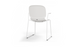 Aarhus Bistro Carver Stackable Chair by Quell Design – sculptural modern chair in white moulded polypropylene shell with integrated armrests and sleek electrostatic powder-coated steel frame. The ergonomic, contoured seat offers comfort while its stackable design makes it perfect for dynamic office, café or communal spaces.