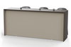 Skanfor Collaborative Breakfast Bar, reverse view of the modesty screen view of the ebony wood external, warm grey internal, single sided.