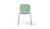 Aarhus Bistro Chair by Quell Design – a modern Scandinavian-style chair in morandi green with a smooth moulded polypropylene seat and curved ergonomic backrest. Supported by slender black powder-coated steel legs, this minimalist and durable chair is perfect for collaborative office spaces, cafés, and contemporary dining areas, offering both comfort and timeless design.