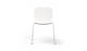 Aarhus Bistro Chair by Quell Design – a modern Scandinavian-style chair in white with a smooth moulded polypropylene seat and curved ergonomic backrest. Supported by slender black powder-coated steel legs, this minimalist and durable chair is perfect for collaborative office spaces, cafés, and contemporary dining areas, offering both comfort and timeless design.