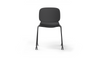 Aarhus Wheelie Chair by Quell Design — contemporary office chair with moulded polypropylene shell in a black finish, mounted on a set of smooth-glide swivel castors and a black powder-coated steel base. Ideal for dynamic work environments, home offices or collaborative spaces offering mobility, ergonomic comfort and Scandinavian minimalist style.