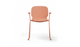 Aarhus Bistro Carver Stackable Chair by Quell Design – sculptural modern chair in coral moulded polypropylene shell with integrated armrests and sleek electrostatic powder-coated steel frame. The ergonomic, contoured seat offers comfort while its stackable design makes it perfect for dynamic office, café or communal spaces.