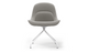 Bloom Scandinavian Inspired Office Chair by Quell Design – a modern Scandinavian-style chair with a contoured seat in linen velvet and eco-friendly synthetic leather, supported by Eiffel-style powder-coated aluminium legs. Elegant, ergonomic, and ideal for workspaces or leisure areas, embracing timeless simplicity and sustainable design.