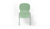 Aarhus Bistro Chair by Quell Design – a modern Scandinavian-style chair in morandi green with a smooth moulded polypropylene seat and curved ergonomic backrest. Supported by slender black powder-coated steel legs, this minimalist and durable chair is perfect for collaborative office spaces, cafés, and contemporary dining areas, offering both comfort and timeless design.