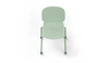 Aarhus Wheelie Chair by Quell Design — contemporary office chair with moulded polypropylene shell in morandi green finish, mounted on a set of smooth-glide swivel castors and a black powder-coated steel base. Ideal for dynamic work environments, home offices or collaborative spaces offering mobility, ergonomic comfort and Scandinavian minimalist style.