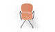 Aarhus Eiffel Arm Chair by Quell Design – a modern Scandinavian-style armchair in coral with a smooth moulded polypropylene shell, curved armrests, and a signature black Eiffel-style steel rod base. Perfect for collaborative office spaces, creative meeting corners, and minimalist interiors that value mobility, visual lightness, and contemporary design.