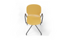 Aarhus Eiffel Arm Chair by Quell Design – a modern Scandinavian-style armchair in ginger with a smooth moulded polypropylene shell, curved armrests, and a signature black Eiffel-style steel rod base. Perfect for collaborative office spaces, creative meeting corners, and minimalist interiors that value mobility, visual lightness, and contemporary design.