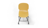 Aarhus Eiffel Chair V2 by Quell Design — a task/education chair in ginger with a contoured moulded polypropylene seat, smooth-rolling four-wheel base and metal mesh storage under the seat. Designed for classrooms or offices, it offers ergonomic support, mobility and organised practicality for learning and working environments.